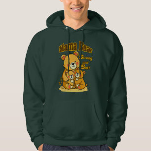 Mama Bear Strong and Soft – Cute Motherhood Design Hoodie