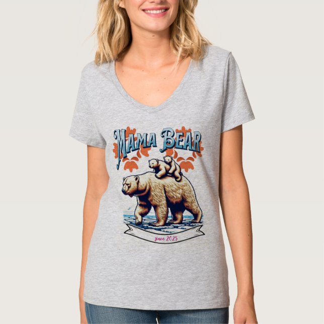 Mama Bear T-Shirt | Cute Protective Mum Gift Tee  (Front)