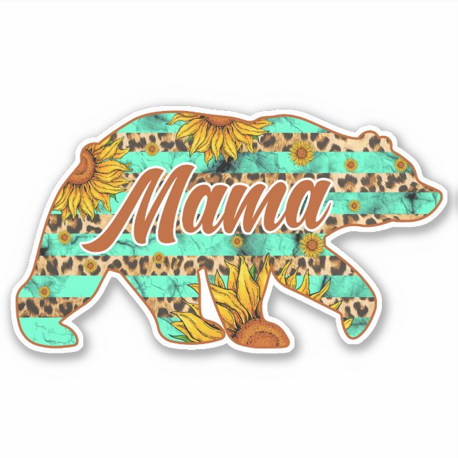 Mama Bear Teal Sunflower (Front)