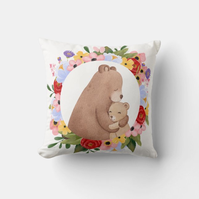 Mama Bear Throw Pillow (Front)