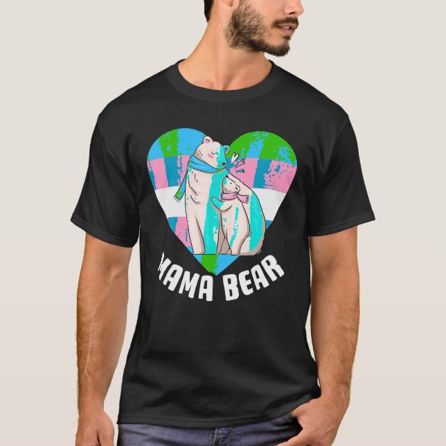 Mama Bear Trans Pride LGBTQ T Shirt (Front)