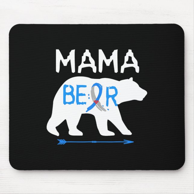 Mama Bear Type One Diabetes Awareness  Mouse Pad (Front)
