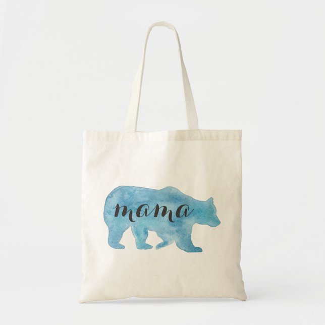 Mama Bear Watercolor Tote Bag (Front)