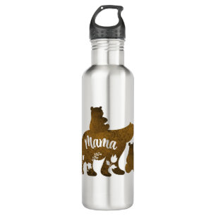 Mama Bear With 2 Cubs Mom of Two 710 Ml Water Bottle