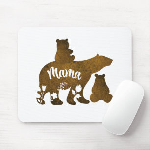Mama Bear With 2 Cubs Mum of Two Mouse Pad