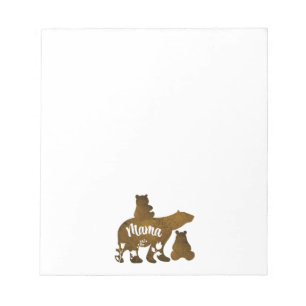 Mama Bear With 2 Cubs Mum of Two Notepad