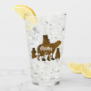 Mama Bear With 3 Baby Bear Cubs Following Mama Glass