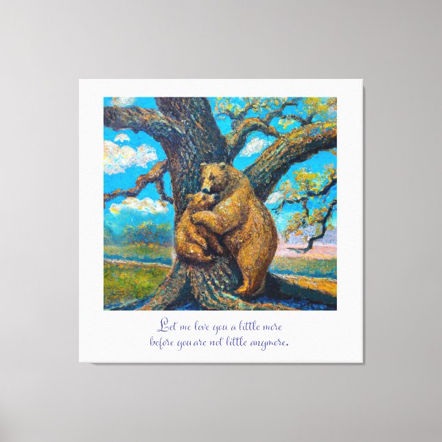 Mama Bear with Baby oil painting on large canvas Print (Front)