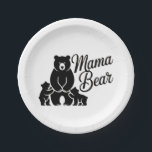 Mama Bear with Cubs Cute Family Bear Paper Plate<br><div class="desc">Adorable Mama Bear with Cubs design symbolizing love, protection, and family. This cute bear illustration features a proud mama bear with her little cubs, making it a perfect gift for moms who cherish their children. Great for Mother’s Day gifts, baby shower presents, new moms, birthdays, or family-themed products. A sweet...</div>