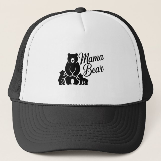 Mama Bear with Cubs Cute Family Bear Trucker Hat (Front)