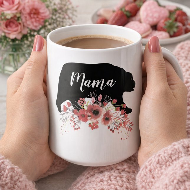 Mama Bear with Flowers Coffee Mug (Creator Uploaded)