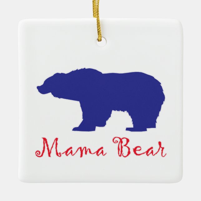 Mama Bears Ceramic Ornament (Front)