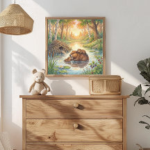 Mama Beaver and Kits Nursery