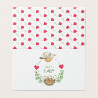 Mama Bird Hearts Baby Shower Advice Notes