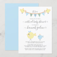 Mama Bird Little Chick Virtual Baby Boy Shower