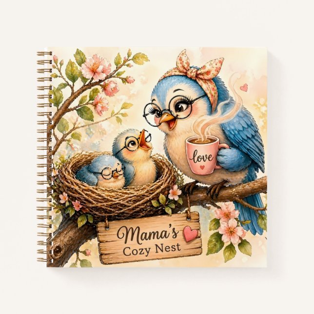 Mama Bird Spiral Notebook   (Front)