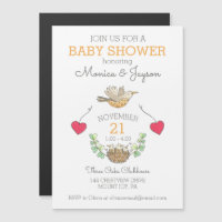 Mama Bird with Hearts and Nest Baby Shower