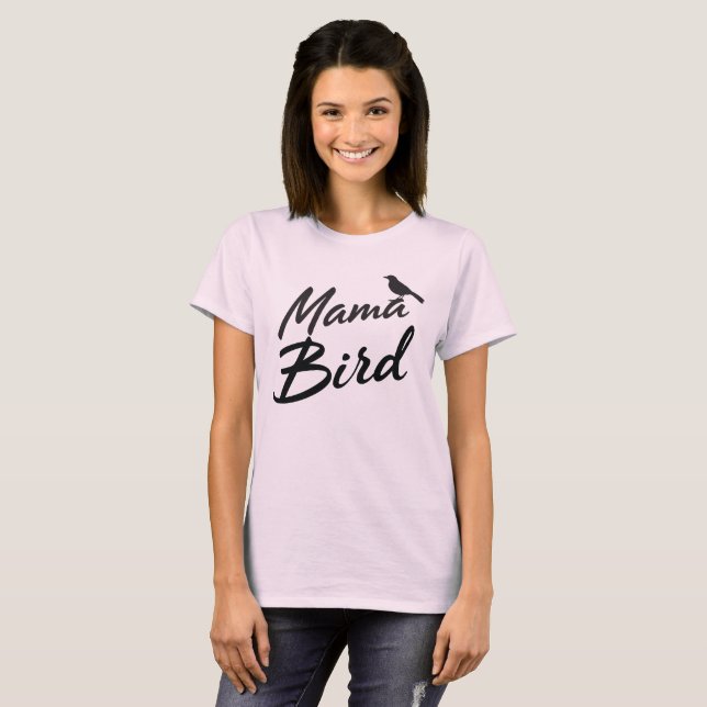 Mama Bird with Illustrated Bird T-Shirt (Front Full)