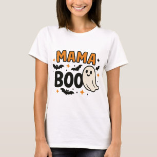 Mama Boo   Orange & Black Halloween Family Matchin T-Shirt