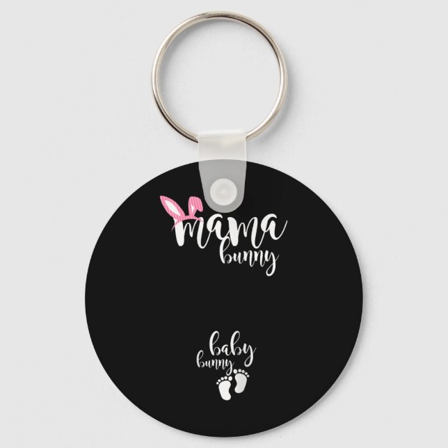 Mama Bunny Baby Easter Day Cute  Key Ring (Front)