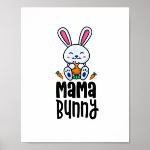 Mama Bunny Birthday Party Theme Easter Outfit Rabb Poster
