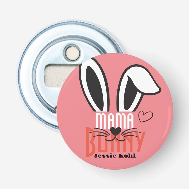 mama bunny easter elegant simple cute family bottle opener (Front)