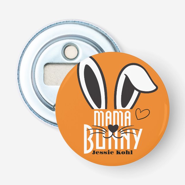 mama bunny easter elegant simple cute family bottle opener (Front)