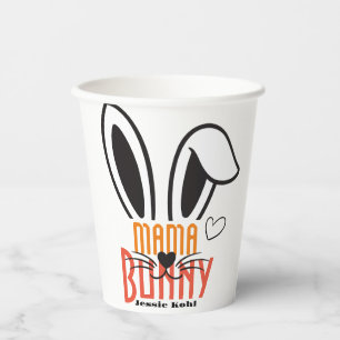 mama bunny easter elegant simple cute family paper cups