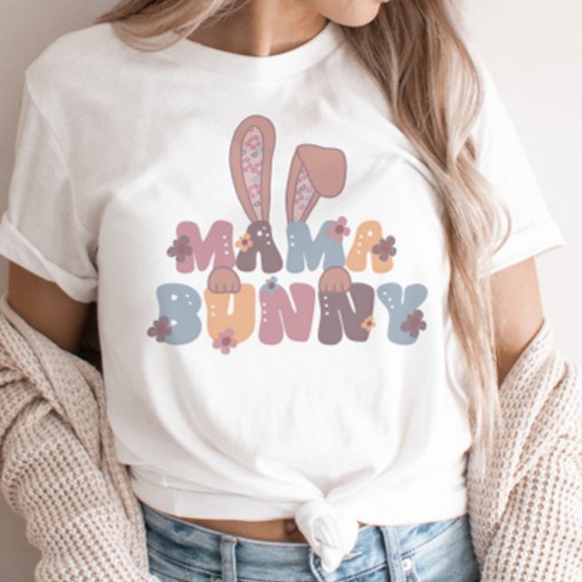 Mama Bunny Easter Retro Spring Floral  T-Shirt (Creator Uploaded)