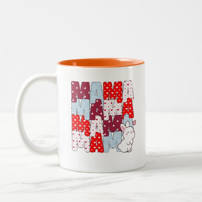 "MAMA" Bunny Love Stack Mug – Sweet Gift for Moms (Left)