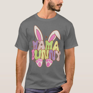 Mama Bunny Rabbit Ears Happy Easter Day Women Kids T-Shirt