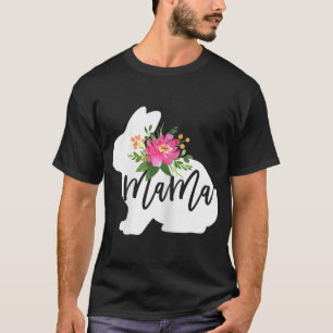 Mama Bunny Watercolor Floral Cute Easter Mum T-Shirt