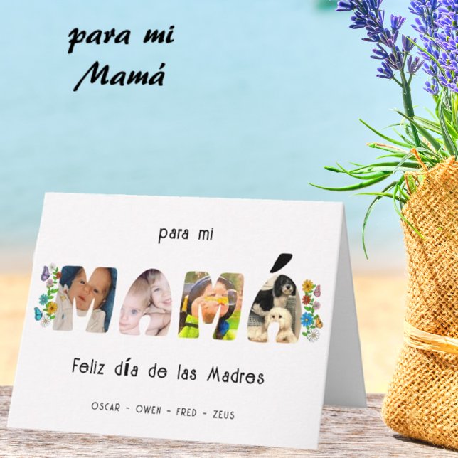Mamá Butterfly Mother's Day Custom Photo & Name Card (Creator Uploaded)