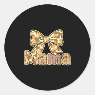 Mama camo bow hunting mum mother's day camouflage classic round sticker