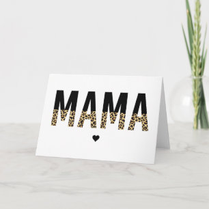 Mama Cheetah print typography Gifts For Mum Card