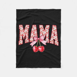 Mama cherry floral happy mother's day mum life fleece blanket