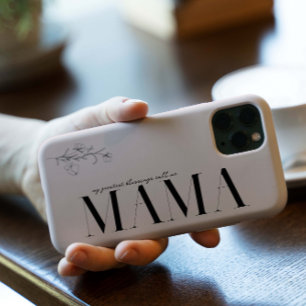 Mama Chic Boho Lettering & Floral iPhone 15 Pro Case