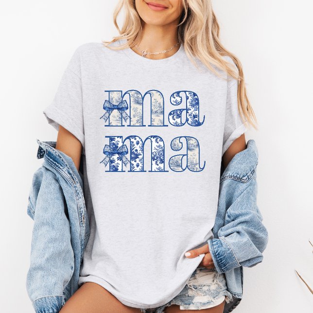 Mama Chinoiserie Coquette Bow Mother's Day T-Shirt (Creator Uploaded)
