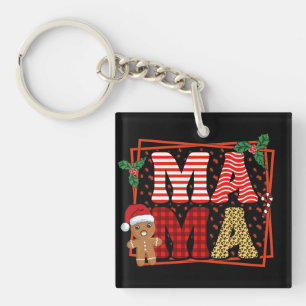 Mama - Christmas Plaid Pattern Design-50094 Key Ring