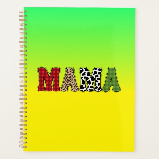 Mama Christmas Plaid Pattern Design Planner (Front)