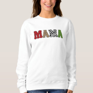 Mama Christmas Plaid Pattern Design Sweatshirt