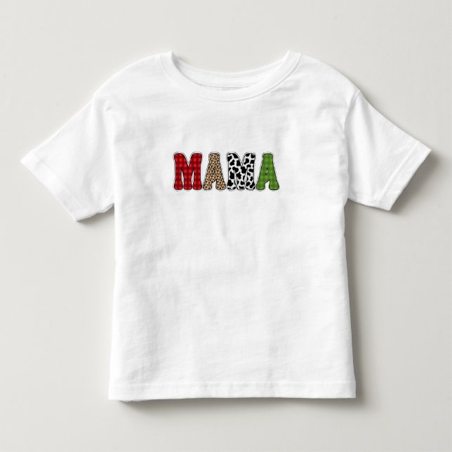 Mama Christmas Plaid Pattern Design Toddler T-Shirt (Front)
