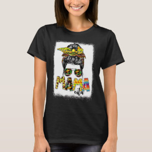 Mama Cita Leopard Messy Bun Mamacita Happy Cinco D T-Shirt