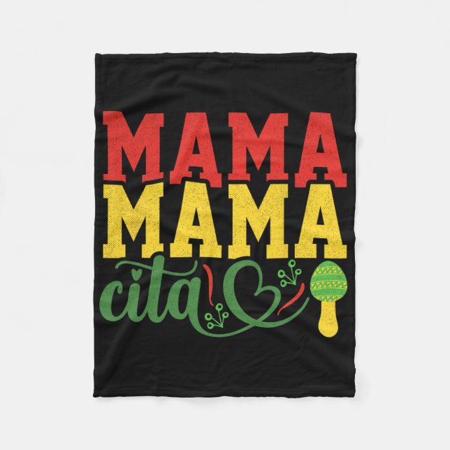 Mama Cita Mexican Cinco De Mayo  Fleece Blanket (Front)
