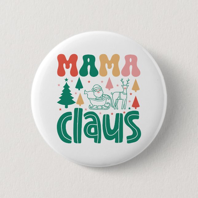 Mama Claus Christmas Design-60097 6 Cm Round Badge (Front)