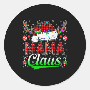 Mama Claus Christmas Lights Matching Family Xmas P Classic Round Sticker