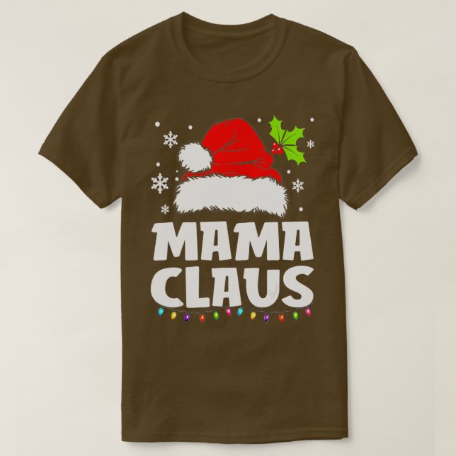 Mama Claus Christmas Pajama Family Matching Xmas  T-Shirt (Design Front)