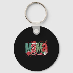 Mama Claus Christmas Pajama Santa Claus Family Mat Key Ring
