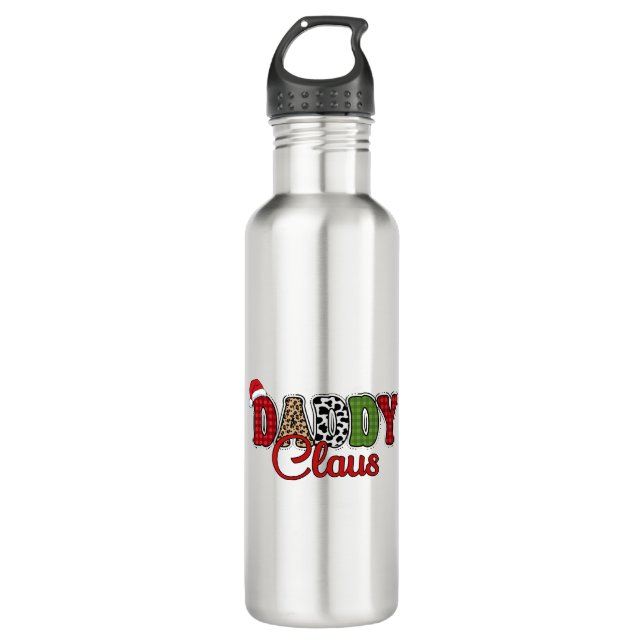 Mama Claus Christmas Plaid Text Design-50095 710 Ml Water Bottle (Front)
