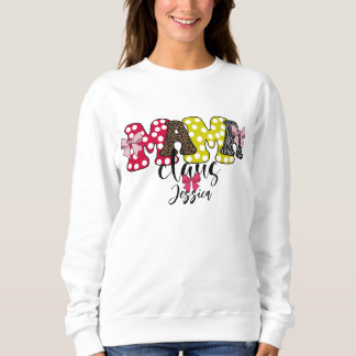 Mama Claus Cute Pattern Bow Christmas Sweatshirt
